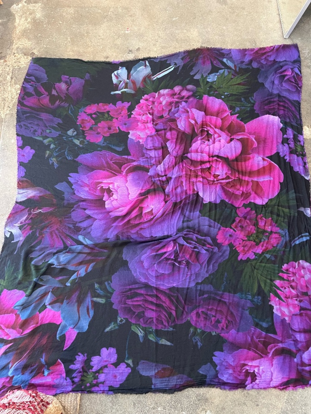 813 Ottotredici Purple Floral Scarf